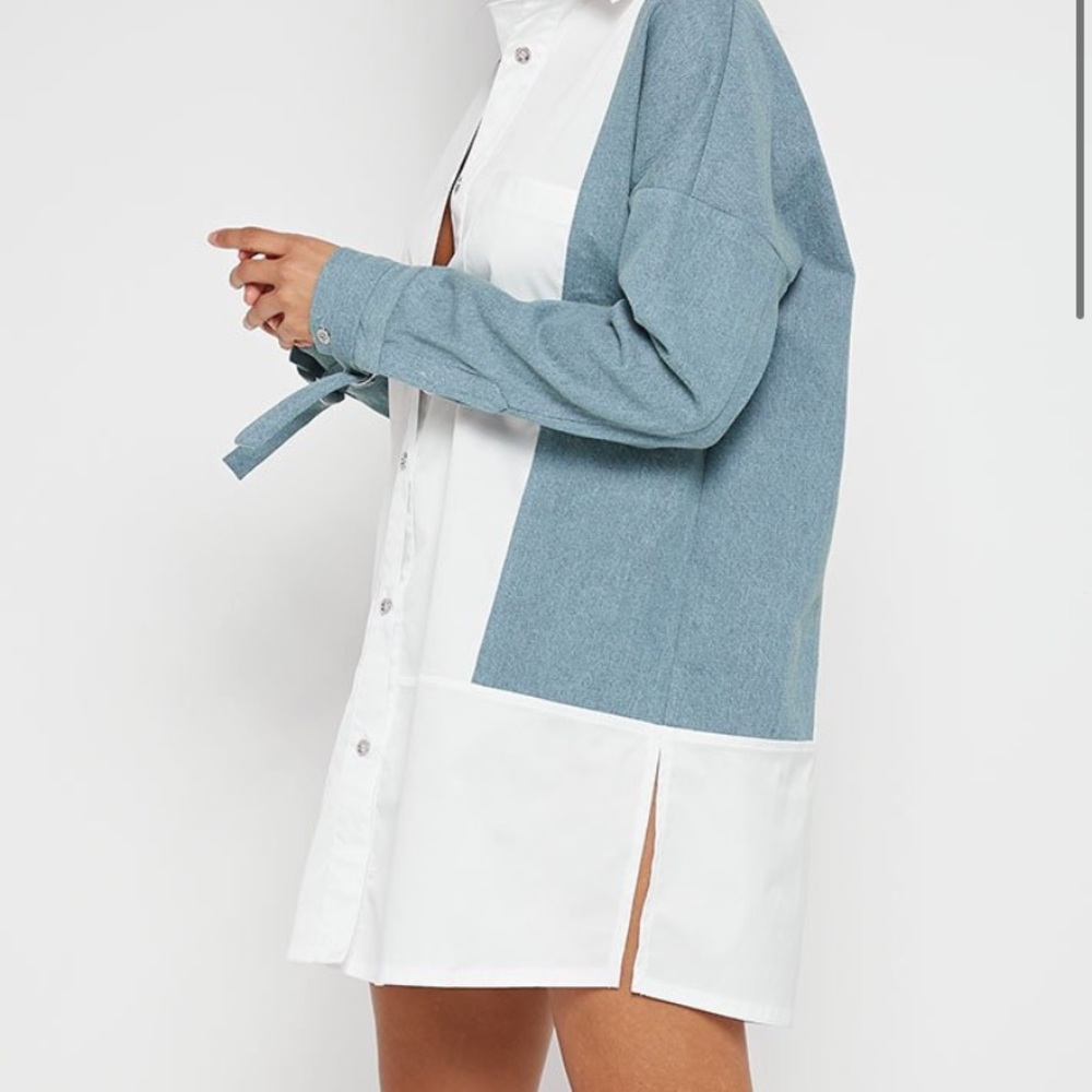 Button Down Denim Dress Top